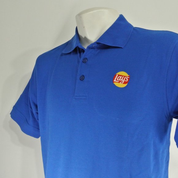LAY'S Potato Chips Frito-Lay Pepsico Blue Polo Shirt Employee Uniform S Small - Picture 8 of 10